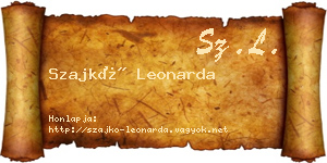 Szajkó Leonarda névjegykártya